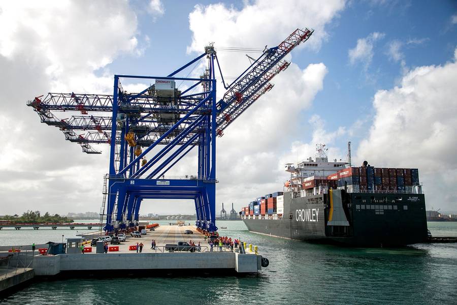 O GNL de Crowley abasteceu o navio El Coqui, chegando a Porto Rico pela primeira vez. (Foto cortesia de Crowley)