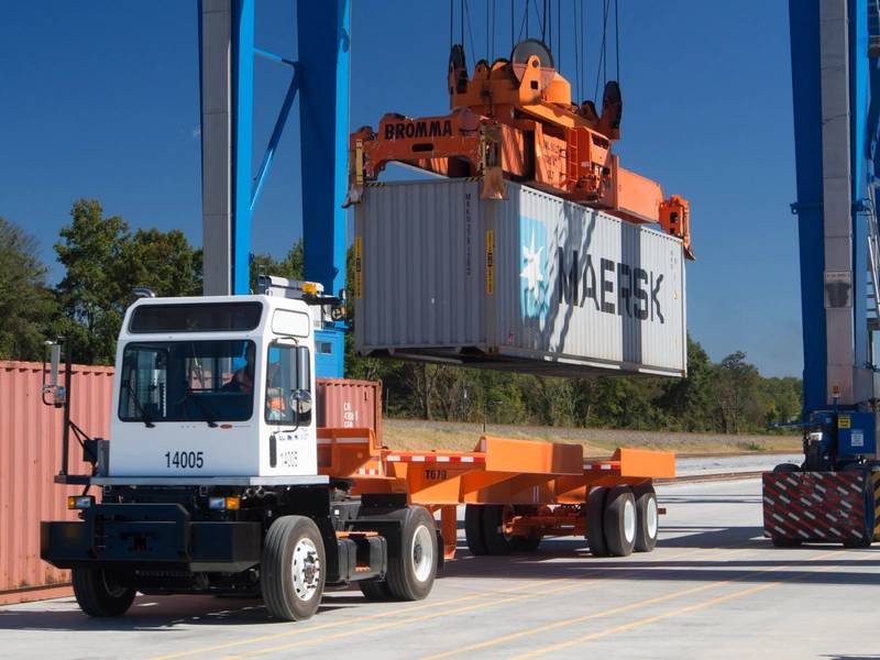 Operações de contêineres intermodais nas portas SC (CREDIT: SC Ports)