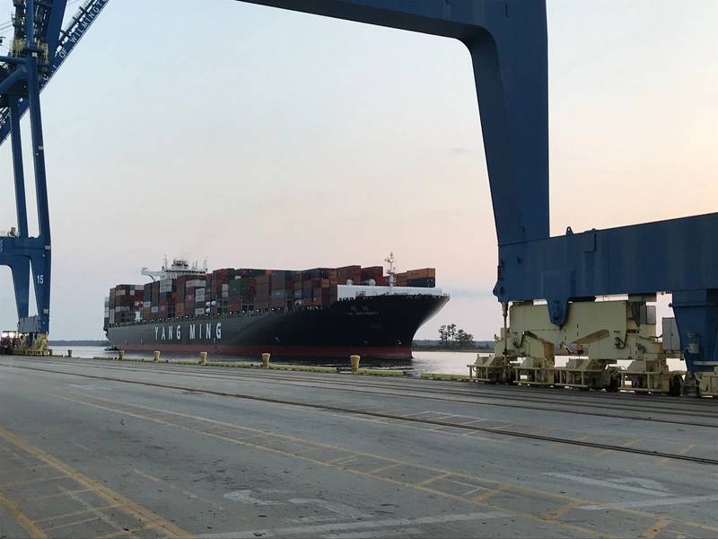 A uniformidade YM chega ao porto de Wilmington (CREDIT NC Ports)