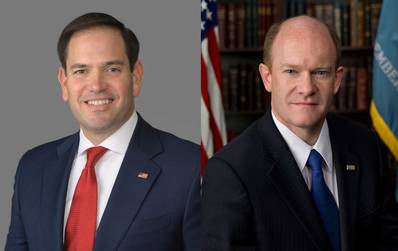 Marco Rubio y Chris Coons (retratos oficiales)