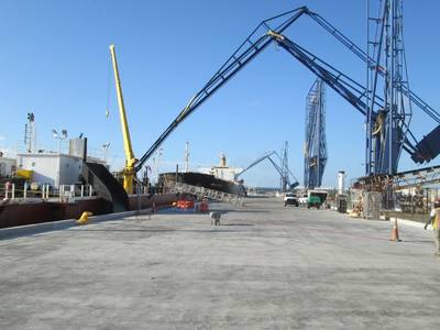 Nueva superficie de concreto en North Cargo Piers 1 y 2 de Port Canaveral (Foto: Autoridad Portuaria de Canaveral)