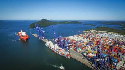 Terminal de Container de Paranaguá (TCP) no Brasil Foto cortesia do China Merchants Group