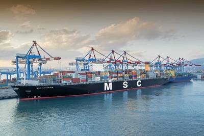 ein MSC Containerschiff im Hafen (CREDIT: Port Haifa)