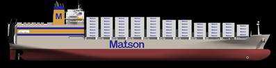 La embarcación más nueva de Matson, la mayor combinación de contenedor / roll-on, roll-off ("con-ro") jamás construida en los Estados Unidos. Crédito de imagen: NASSCO