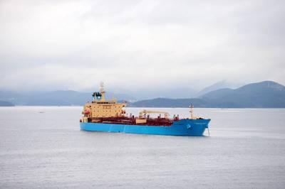 Εικόνα Αρχείου: Ένα τυπικό Maersk boxship σε εξέλιξη (CREDIT: Maersk)