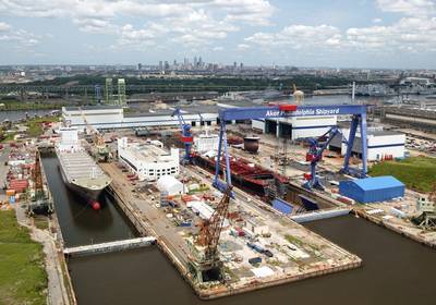 费城造船厂鸟瞰图照片：费城造船厂