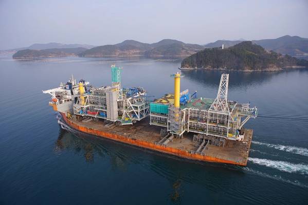 Johan Sverdrup RP abandona el astillero SHI Geoje. Foto: Samsung Heavy Industries