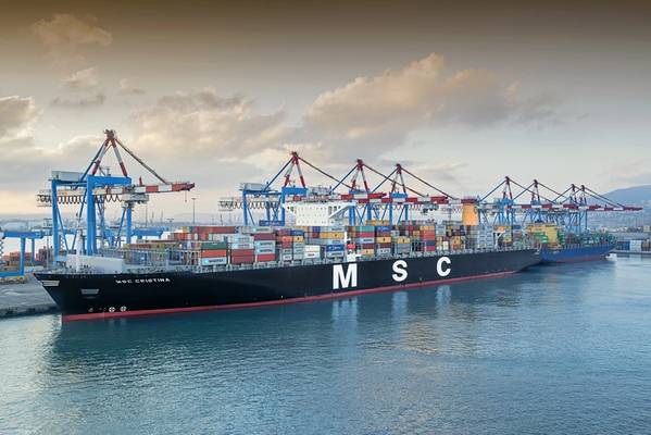 un MSC Containership en el puerto (CREDIT: Port Haifa)
