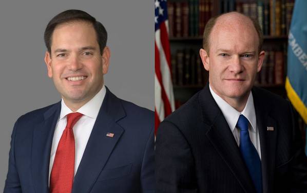 Marco Rubio y Chris Coons (retratos oficiales)