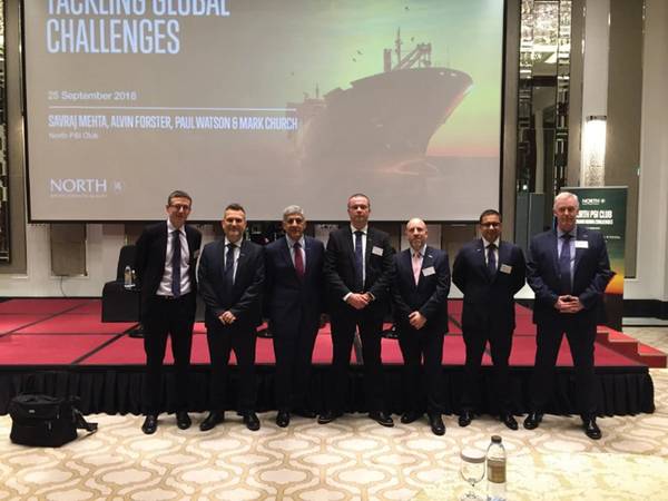 Neue Handelssanktionen gegen den Iran und neue Treibstoffvorschriften für den gesamten maritimen Sektor im Jahr 2020 waren die Schlagzeilen eines Seminars, das gestern vom Schifffahrtsversicherer North P & I Club in Dubai im Taj Dubai veranstaltet wurde. Foto: North P & I Club.