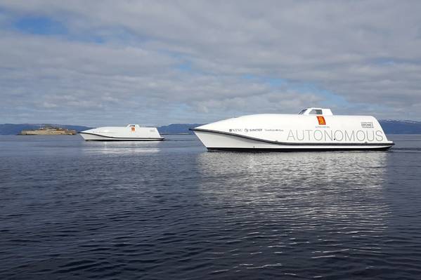 Os Ocean Space Drones 1 e 2 da KONGSBERG serão plataformas de teste no projeto H2H (Imagem: KONGSBERG)