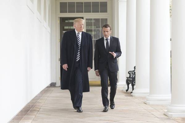 Presidente Trump e Presidente Macron em abril de 2018 (foto oficial da Casa Branca por Shealah Craighead)