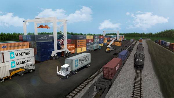 Uma renderização do projeto do porto interior da Geórgia (CREDIT: GA Ports)