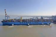The 13,092 TEU Maersk Elba is the largest ship to call in Israel (Photo: Haifa Port Company)
