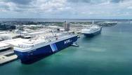 Aerial view of NYK Auriga Leader and Höegh Trotter berthed at Port Canaveral (Photo: Canaveral Port Authority)