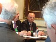 Tom Allegretti, Chairman of the American Maritime Partnership, discusses the Military2Maritime program that connects veterans with opportunities in the domestic maritime industry during a White House Veterans-Transportation Forum. (Photo: AMP)