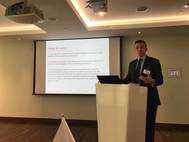 Andrew Mackenzie, Partner at Baker Mckenzie Habib Al Mulla speaks at Breakfast with EMAC seminar Photo courtesy EMAC