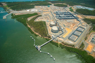Arrival of first gas from its coal seam gas fields in the Surat Basin to its liquefied natural gas (LNG) facility on Curtis Island, near Gladstone, Queensland. Courtesy APLNG
