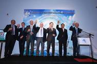 The Board of Anglo-Eastern, from left to right, John Denholm, CEO of J&J Denholm Ltd and BIMCO President; Benoit Timmermans, Managing Director of Bocimar Belgium N.V.; Mark Stevenson, CFO of Anglo-Eastern, Marcel Liedts, CO