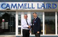 Cammell Laird's HSEQ director Tony Potter welcomes the company's new quality assurance manager Gordon Maxwell (Photo copyright: Cammell Laird)