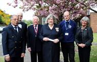 Captain Lawrence Aye-Manug MN Director Liverpool Seafarers Centre (LSC), Mr R Muirhead Lord Lieutenant’s Husband, Geoff Rafferty. Director LSC, Dame Lorna Muirhead Lord Lieutenant of Merseyside, John Wilson CEO LSC, Pamela Brown Director and Vice Chairman of LSC (Photo: LSC)