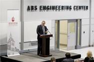 ABS Chairman, President and CEO Christopher J. Wiernicki addresses attendees at the dedication ceremony for the new ABS Engineering Center at Stevens Institute of Technology - Copy