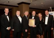 Capt. Chris Hill from the Intermarine Fleet accepting the Admiral of the Ocean Sea (AOTOS) Mariner’s Plaque during the annual United Seamen’s ‘s Services (USS) Annual Gala Event (Photo courtesy of Crowley)