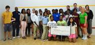 Chucktown Squash participants accept a $2,000 Community Giving award (Photo courtesy of the SC Ports Authority)