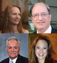 Clockwise from top left: Judith Roos, Duncan Smith, Nicki Candies and Michael Carthew
