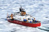 U.S. Coast Guard Cutter Mackinaw breaks ice in Whitefish Bay, Mich., in March 2009 (U.S. Coast Guard file photo by George Degener)