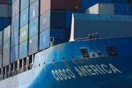 COSCO America leaving Pier J at the Port of Long Beach in February 2020. (Photo: Port of Long Beach)