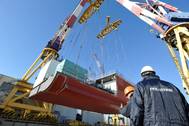 Costa Cruise Ship First Building Block Hoisted: Photo credit Fincantieri