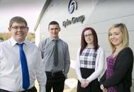 L-R: Craig Fraser, Draughtsman; Jonathan Stalker, Design Engineer; Emma Gibson, Sales Coordinator; and Sherri Cocker, Accounts Coordinator