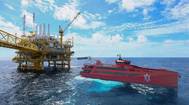 Damen FCS 7011 CMM at oil rig (Photo: Damen Shipyards)