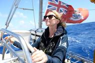 Emily Penn at the helm. © Eleanor Church Larkrise Pictures