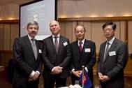 His Excellency, Ambassador von Werthern, German Ambassador to Japan; Capt Norbert Aschmann, BSM CEO; Capt Kazuya Miura, Director & Senior Executive Officer, NS United Kaiun Kaisha Ltd.; Mr Kanji Ishikawa, Executive Officer, NS United Kaiun Kaisha Ltd.