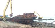 The final piece of the MV Miner wreck is removed for the site off Scaterie Island. Pic: Nova Scotia Government