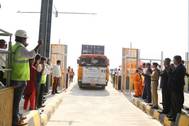The first container truck enters the BMCT facility (Photo: BMCT)