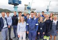 Future generations: Deputy CEO Tore Ulstein with Ulstein summer job hopefuls.