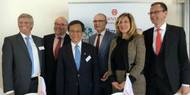 Genting chairman Lim Kok Thay, third from left, at Wismar, Germany at the signing ceremony for the fleet order. Photo: Genting Hong Kong