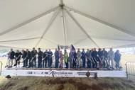 Governor McMaster, elected officials, SC Ports leadership, Palmetto Railways, CSX and Norfolk Southern broke ground on SC Ports' new rail-served intermodal yard today. (Photo/SCPA/Janie Traywick)