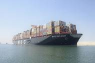 MSC GULSUN, the largest container ship in the world, transits the Suez Canal for the first time 9 August 2019. CREDIT: SCA