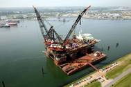 Heerema's crane vessels to switch from diesel generators to wind energy. Pic: Port of Rotterdam Authority