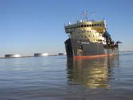 hopper dredge McFarland dredging Southwest Pass in 2010.