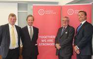 L-R: John Hulmes - Chairman of Mersey Maritime; Alderman the Lord Mountevans of Chelsea – Chairman of Maritime London; Doug Barrow – CEO of Maritime London; Chris Shirling-Rooke, Acting CEO, Mersey Maritime