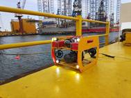 “The iDiver, a Remotely Operated Robotic Diver , performs underwater inspections on vessels and underwater structures, hence eliminating the need for divers to perform hazardous tasks under water.” (Photo: Keppel)