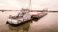 A file image of a typical Kirby pushboat and barge. CREDIT: Kirby Corporation