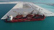 Khalifa Port’s South Quay commences operations with the arrival of the Alfred Oldendorff. (Photo: Abu Dhabi Ports)