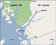 Kitsault Map: Photo credit Kitsault