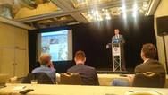 Klaas Slager during his presentation on dredge pump efficiency (Photo: Damen)